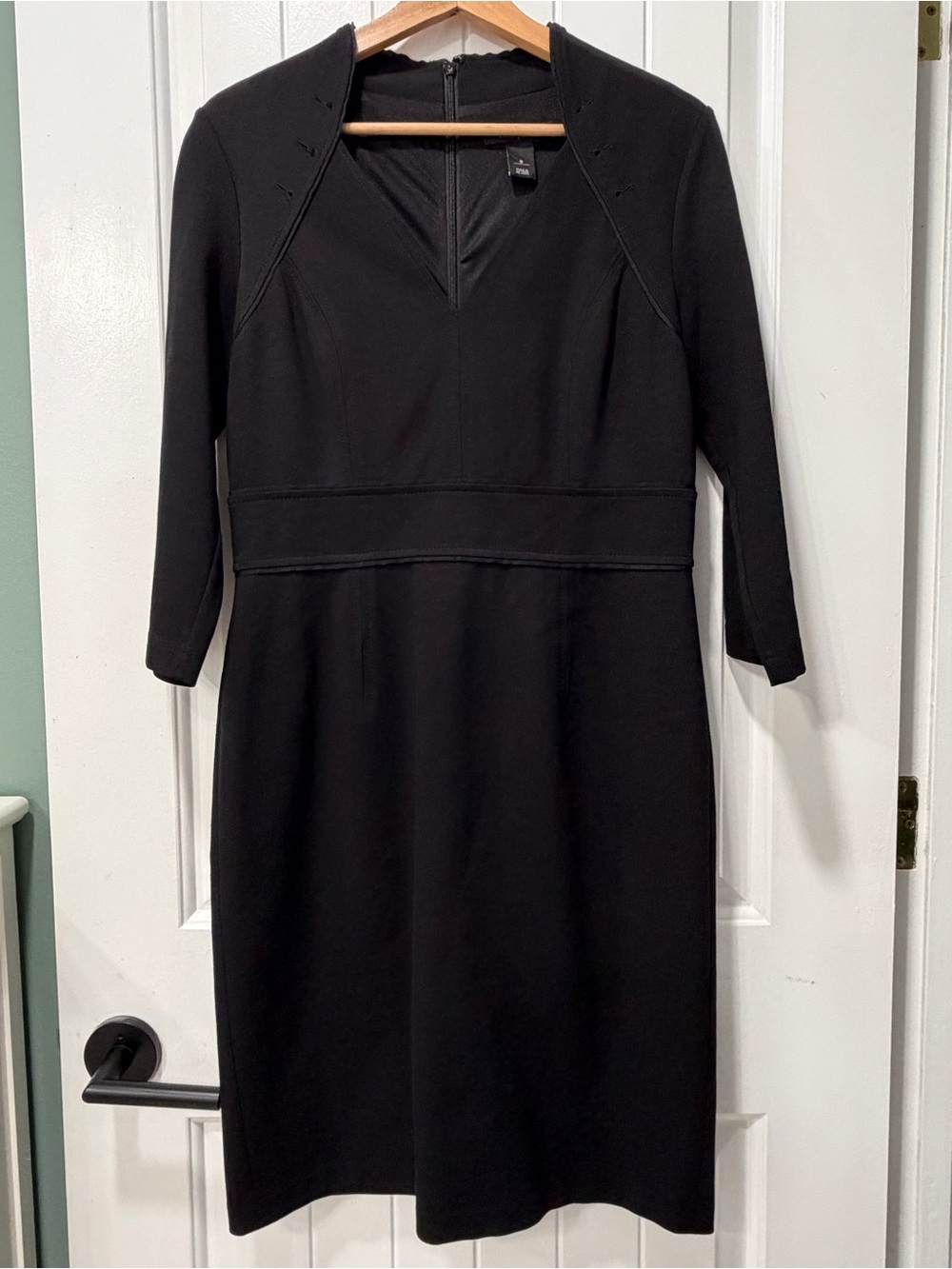 White House Black Market Black Long Sleeve Sheath Dress